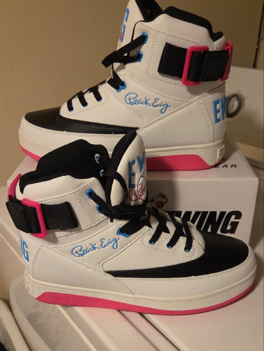 Ewing 33 Orion Strap Women's White/Neon High-Top Sneaker